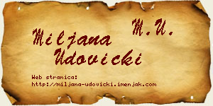 Miljana Udovički vizit kartica